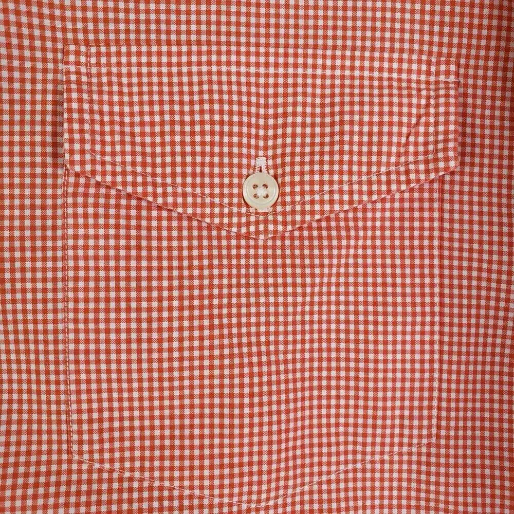 Polo Ralph Lauren Oxford Shirt Mens Size Large Button Down Orange Gingham